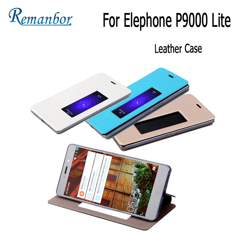 Для Elephone p9000 lite чехол из искусственной кожи с окошком для просмотра и откидной