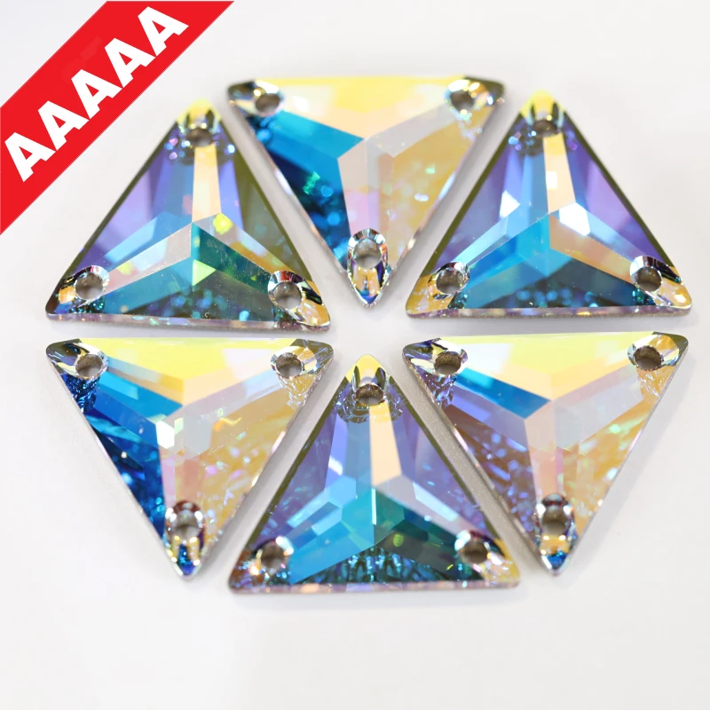 Buy AAAAA Best Quality Tri angle Crystal AB Glass Sew
