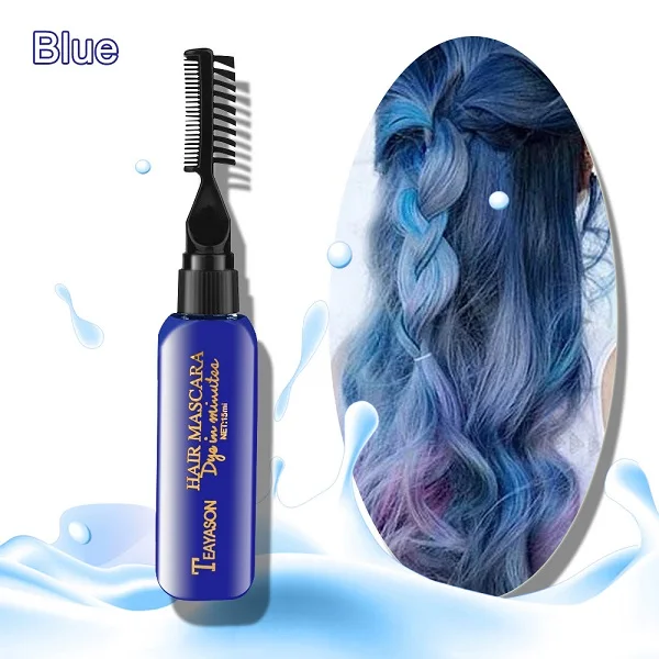Совершенно цвет краски для волос DIY не повреждает волосы легко чистить нетоксичный одноразовый временный тушь для ресниц крем для волос 13 цветов на выбор - Цвет: Синий
