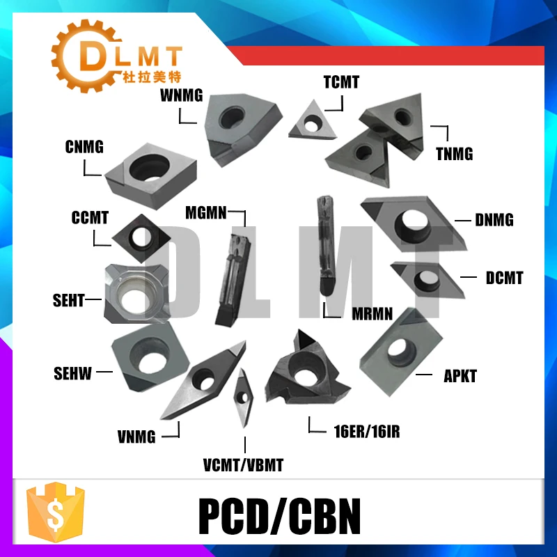 2 шт. PCD/CBN DCMT070202 DCMT070204 DCMT070208 PCD вставки CBN вставки подходят для токарных инструментов для токарного станка