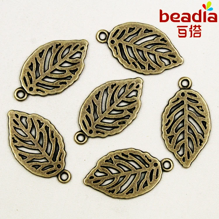 

Hot Fashion 10pcs/lot 15*27mm Leaf Charms Antique Bronze Plated Alloy Charms Pendant Jewelry Findings