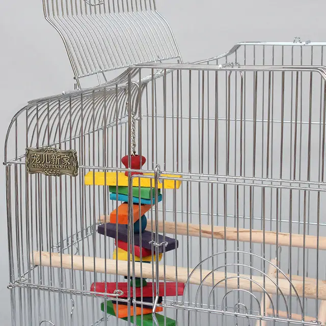 Chrome Placage Ouvert Top Perche Oiseau Cages Maisons