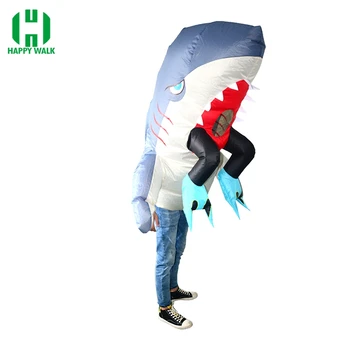 

Adult Inflatable Costume Shark With Legs Costume Shark Mascot Costume Fancy Dress Outfit for Men Women Halloween Purim Party