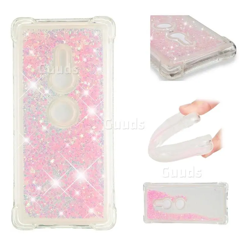 Dynamic Liquid Glitter Sand Quicksand TPU Case for Sony Xperia XZ2 - Silver Powder Star