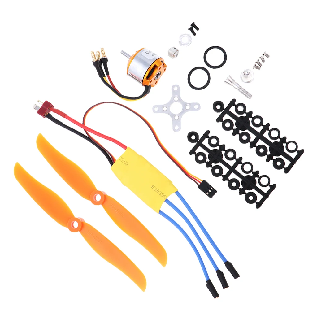 Brushless Power System 30A ESC + A2212 2200KV Motor + Propeller Props + Mount Kit for RC Helicopter / Airplane Parts