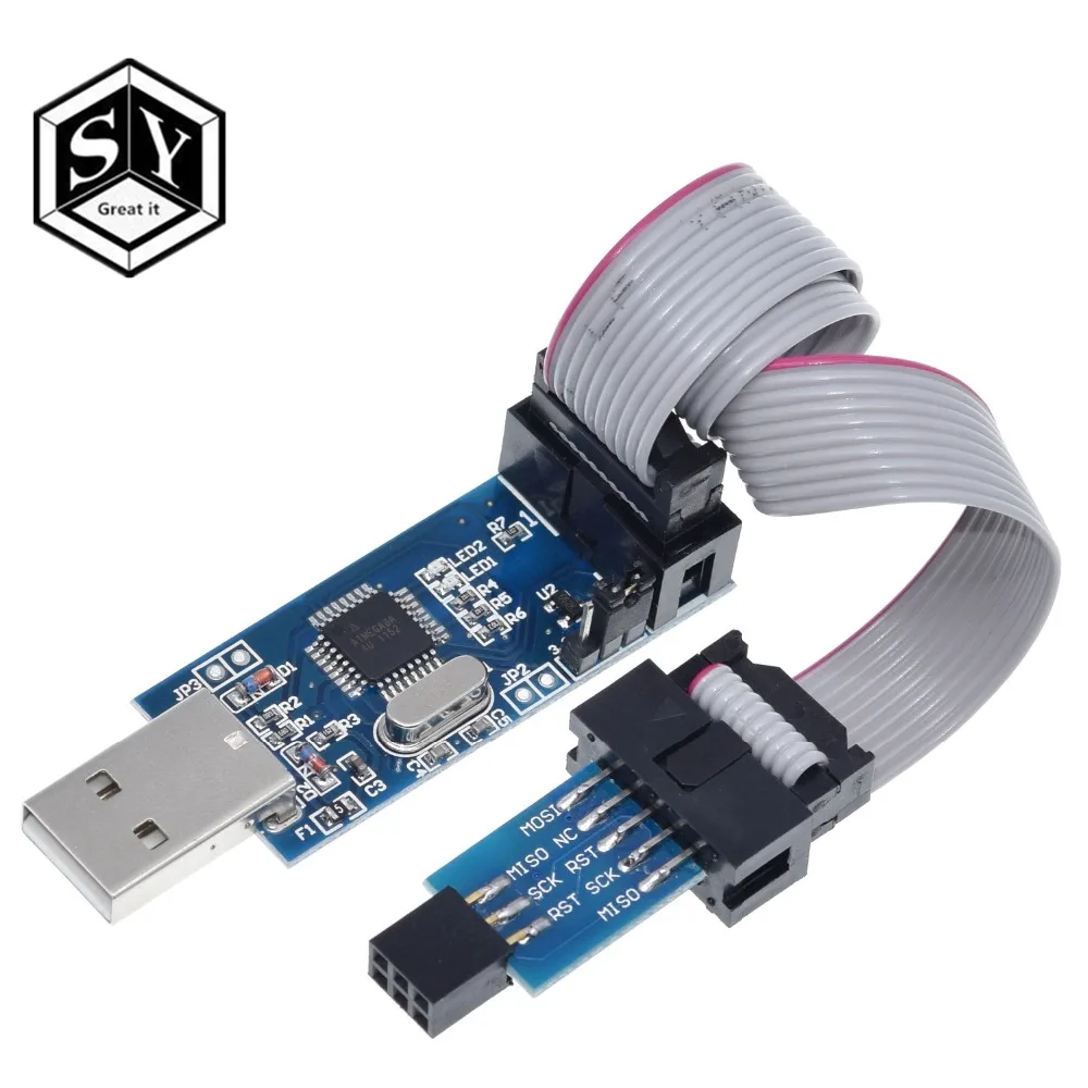 1 шт. Great IT USBASP USBISP AVR программист USB ISP USB ASP ATMEGA8 ATMEGA128 Поддержка Win7 64