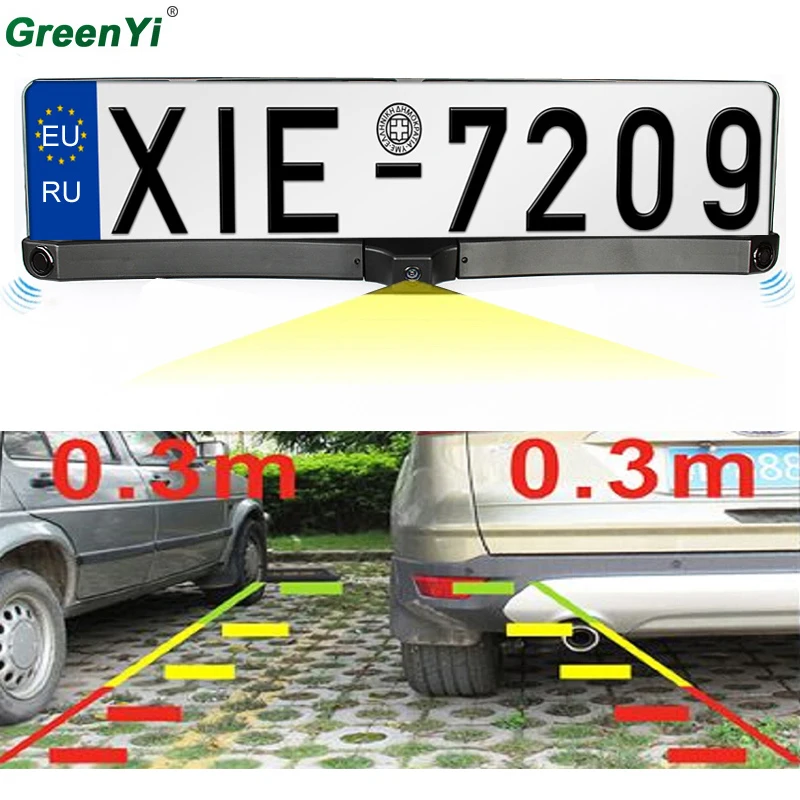 

Car Reversing Rear View Camera European License Plate Night For Two Vision Backup Parking Sensor Can Convert Video Formats