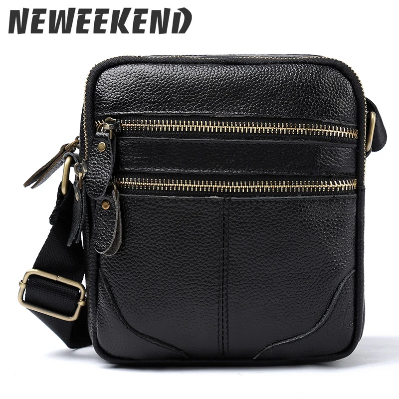 

Cowhide Leather Men Handbags Black Male Messenger Bags Men's Small Strap Adjustable Briefcase Man Crossbody Bags 21065