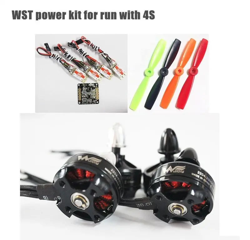 

WST run with 4S power kit WST 2204 2300KV motor+WST BL12A oneshot125 ESC+bullnose  for DIY mini racing drone quadcopter