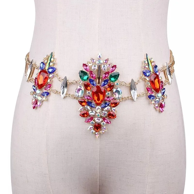 Роскошные, украшенные кристаллами ремни для платьев женские красочные широкий пояс Размер Регулируемый