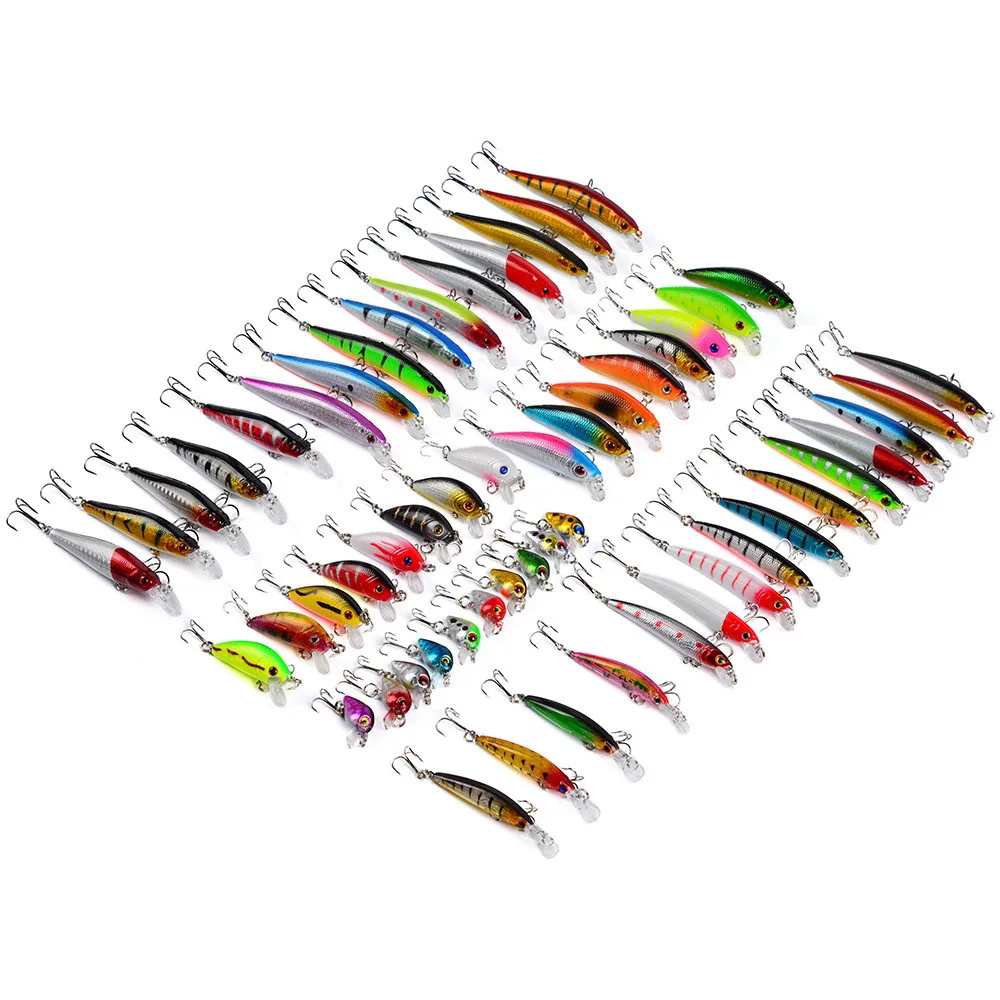

Proberos 56Pcs Almighty Mixed Fishing Lure Bait Set Wobbler Crankbaits Swimbait Minnow Hard Baits Spiners Carp Fishing Tackle