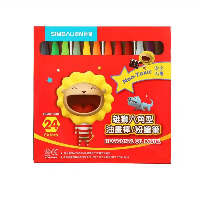 

Children's oil pastels Student hexagonal art pastels Graffiti brushes 24 colors - single box