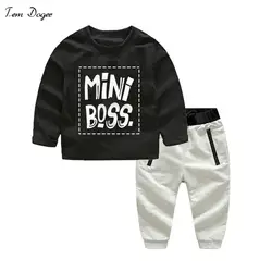 Весенне-Осенняя детская одежда для мальчиков, футболка с длинными рукавами и штаны, хлопковые костюмы из 2 предметов, комплекты одежды для