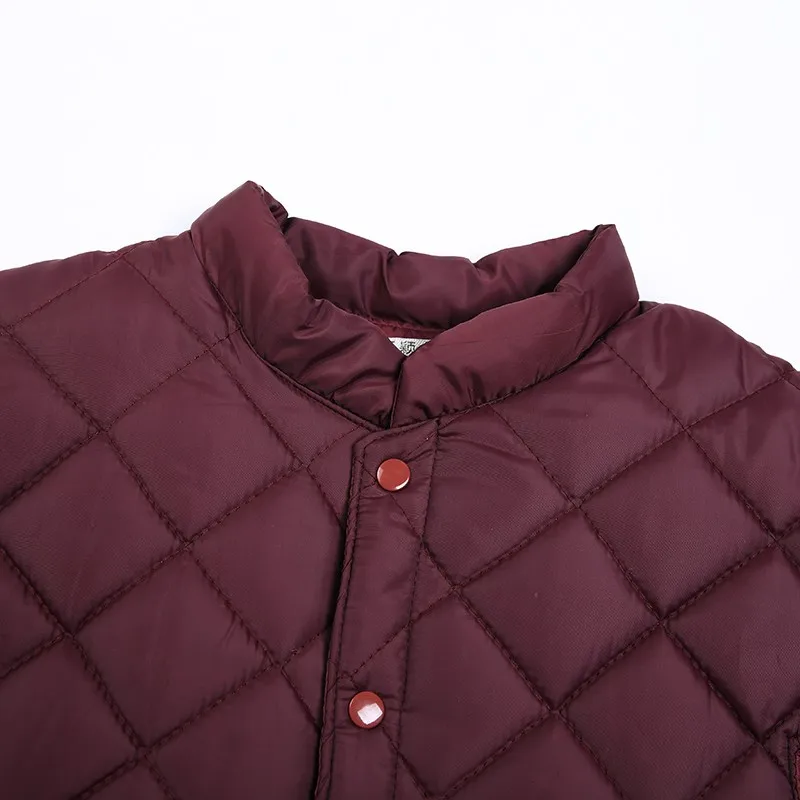 Woman Quilted Puffer Shoulder Padded Vest Red Dark Blue Ultrashort Padded Waistvest Warm Stand Collar Bolero Gilet Autumn Winter (4)