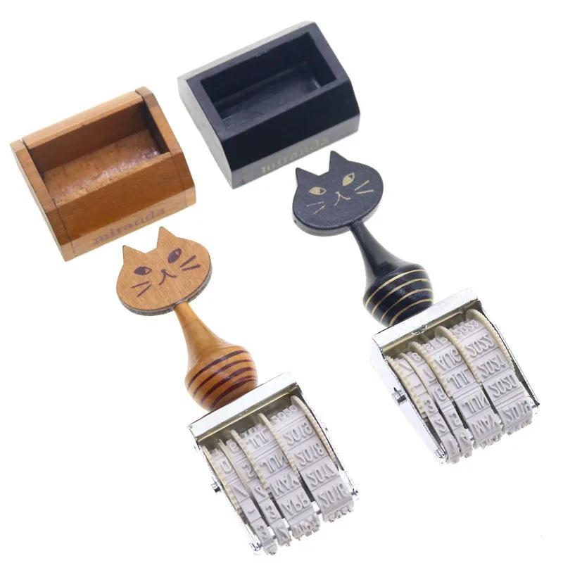 1pcs-Miranda-Cat-Retro-Style-Date-Digital-Seal-Diy-Roller-Knob-Seal-Diary-Cane-Seal-2 (3)