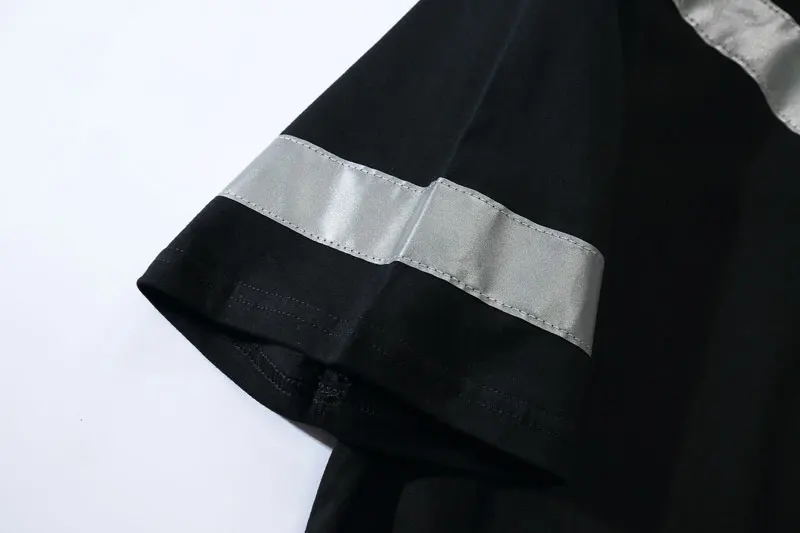 3M Reflective Stripe Front Zipper Pockets Tshirts 4