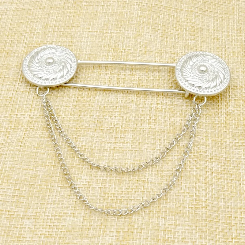 Unisex Big Brooch Shirt Collar Chain Tassel Brooches Fashion Jewelry