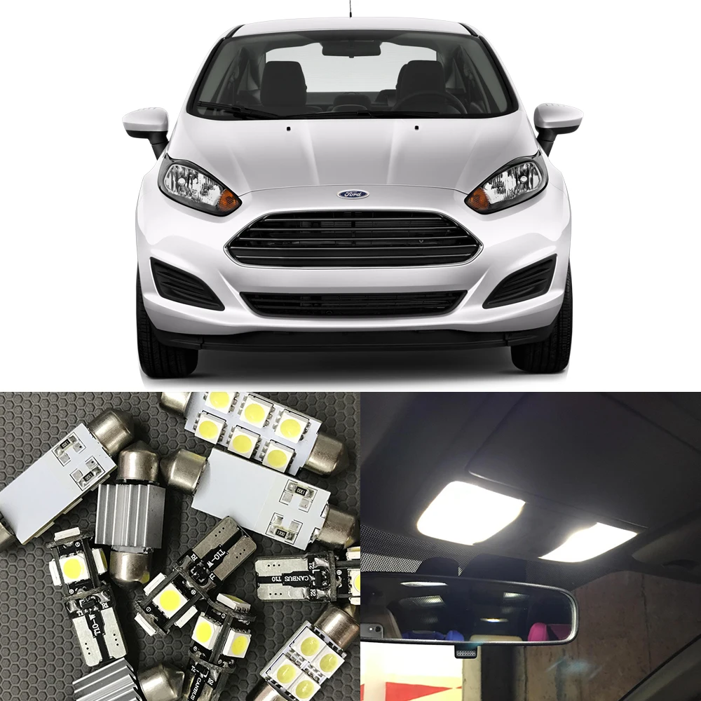 12pcs White Led Light Bulbs Interior Package Kit For Ford Fusion