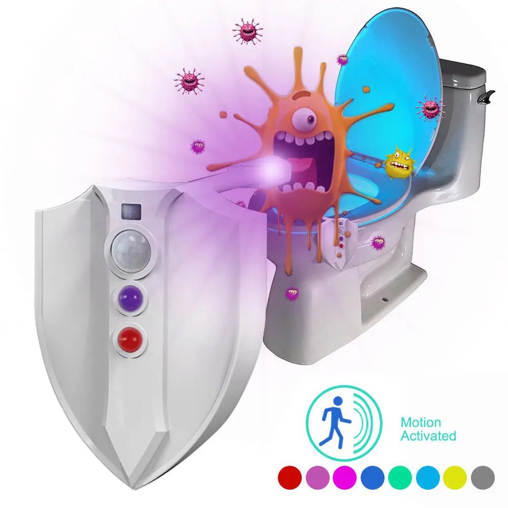 8 цветов светодиодный ночной Светильник для туалета и ванной, Активированный датчик сиденья, уф бактерицидный стерилизатор, светодиодный светильник WC, новинка, Прямая поставка