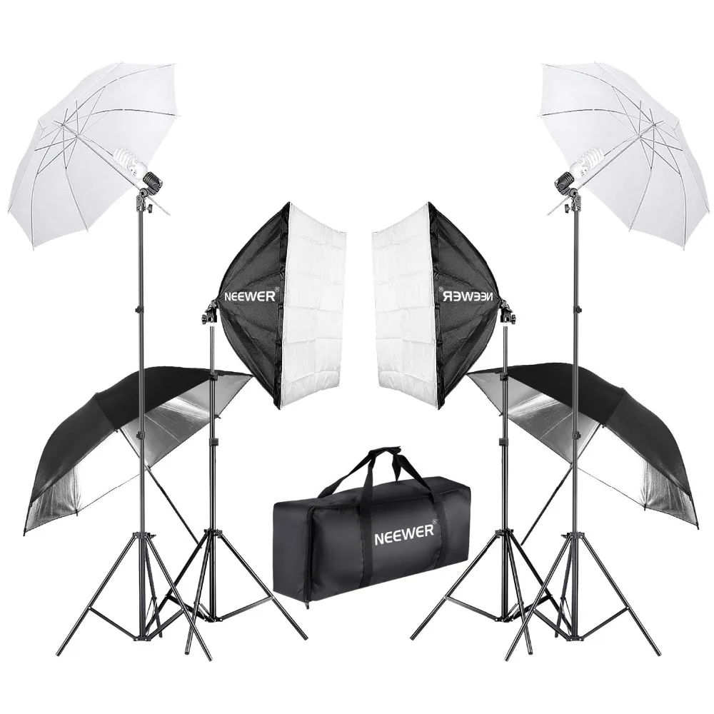 Neewer 800W Photography Softbox and Umbrella Lighting Kit 24 inches