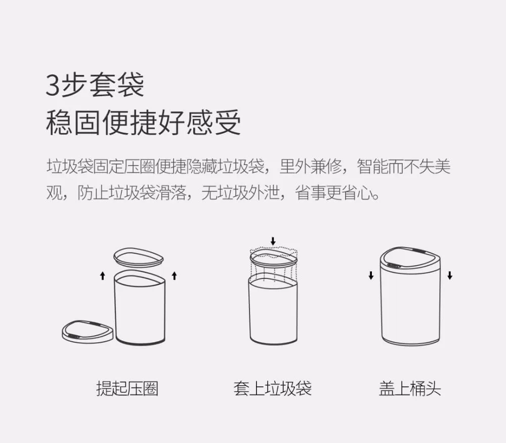 Xiaomi Mijia NINESTARS умный мусорный бак датчик движения автоматическое уплотнение LED Индукционная Крышка для мусора 7/10L Mi Home Ashcan Bins