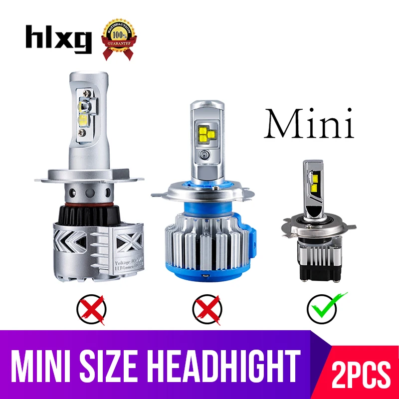 

hlxg H7 h4 led headlight bulb CSP Perfect hi lo H8 H11 Auto Fog Lamps Hb4 HB3 fonte 12v automobile 6000K 8000LM Car accessories