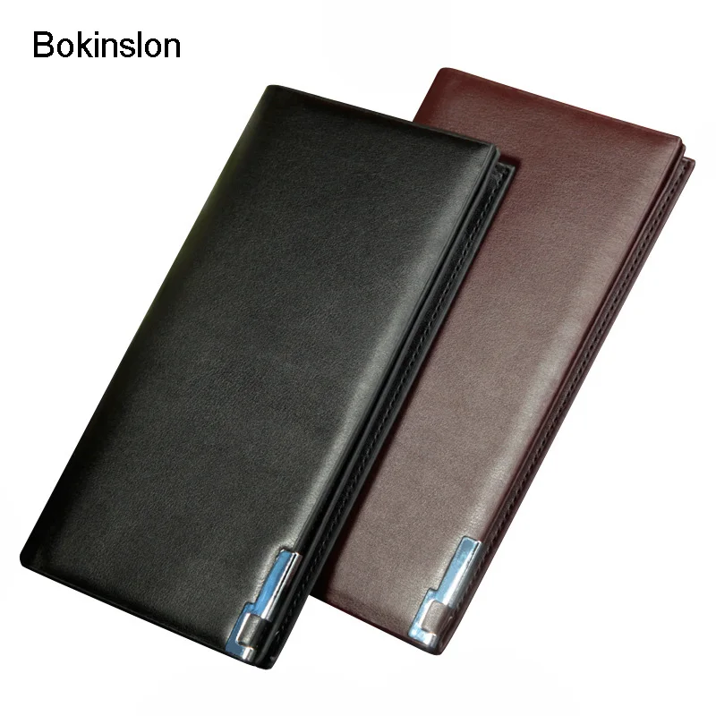Bokinslon Для мужчин бумажник из искусственной кожи длинная куртка с секциями