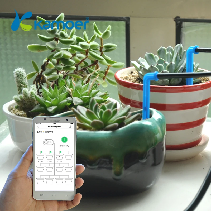 Мобильный телефон управление Умный Сад автоматическое устройство орошения суккуленты завод капельного орошения инструмент водяной насос таймер системы