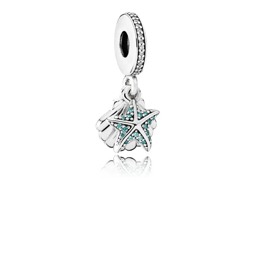 925 Sterling Silver Beads Charms Starfish Shell Pendant for Original Pandora Bracelet &amp Bangle Jewelry | Украшения и