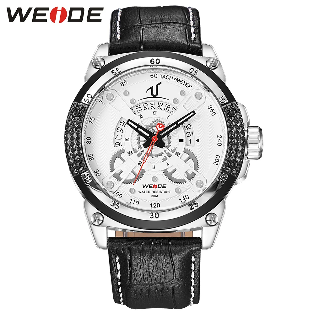 

WEIDE Sport Quartz Watch Men Clock Analog Calendar Date Leather Strap Band Military Wristwatch Relogio Masculino drop ship 2018