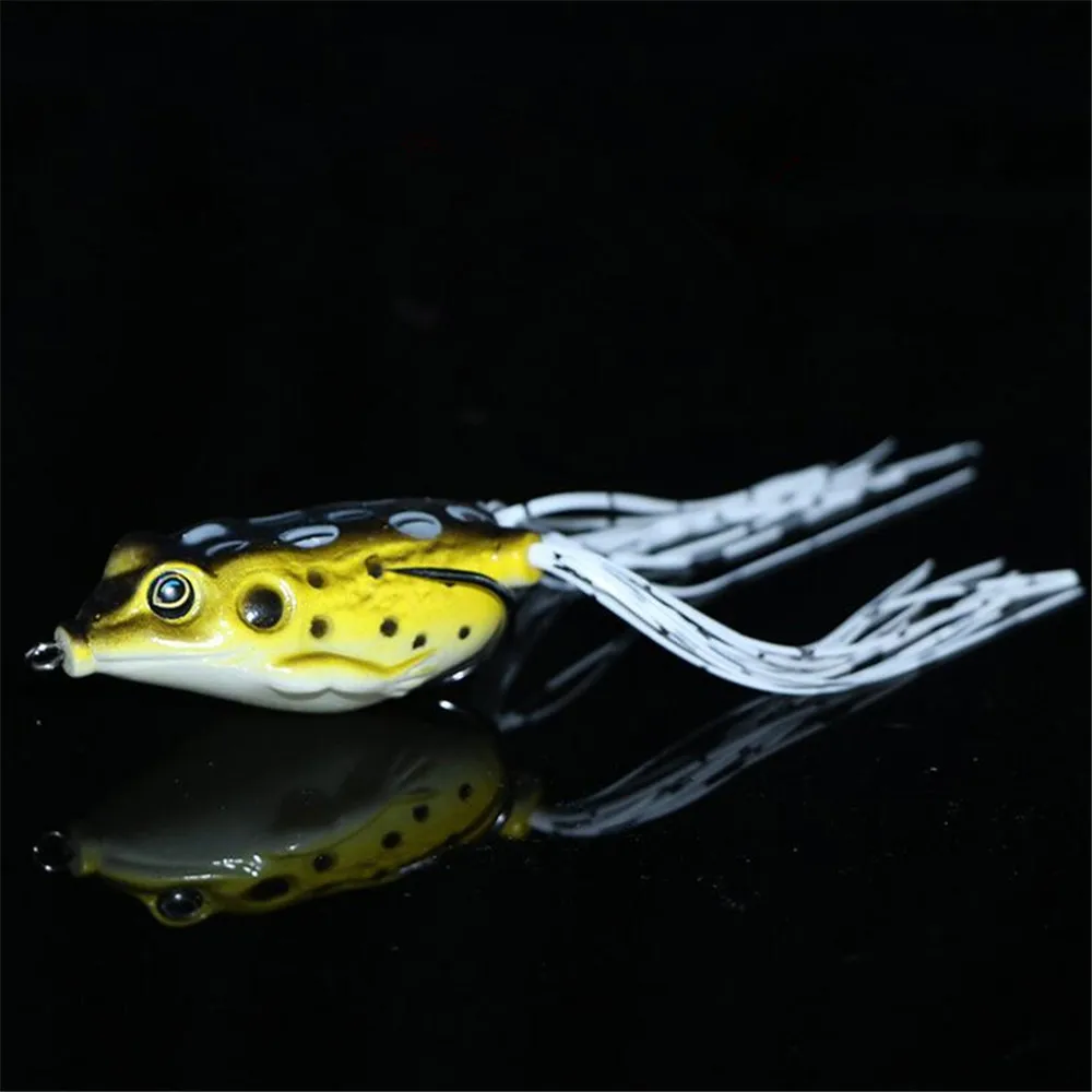 1PCS Artificial Soft Tubular Bait Plastic Fishing Bait Frog Treble Hooks Topwater 6 cm/15g High Carbon Steel Double Hook Fishing