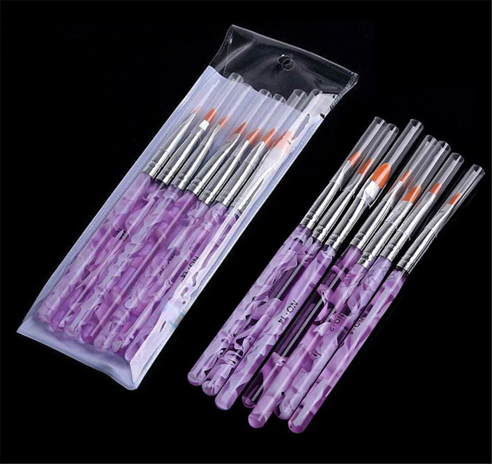 Manicure Phototherapy Pen Paint Brush 7Pcs/set Nail Tools DIY Pattern