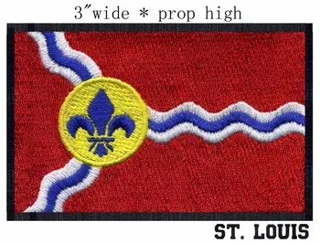 

St. Louis, Missouri USA Flag embroidery 3" wide shipping /municipal flag /confluence of rivers/Thread process