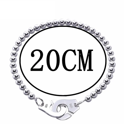 Moonmory Франция популярный наручный браслет из стерлингового серебра 925 пробы для женщин много серебряные бусы, цепочка наручный браслет Menottes - Окраска металла: 20CM