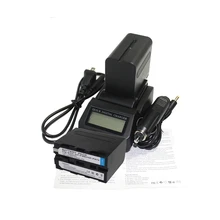 2Pcs NP-F970 NP-F960 NPF960 NP F970 Camera Batteries + LCD Fast Charger For Sony DCRVX2100 HDRFX1 HDRFX7 HD1000U HVRZ1U PM092
