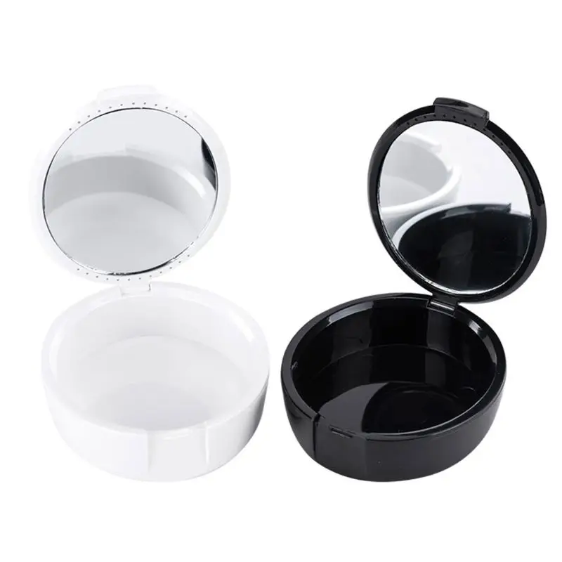 

Denture False Teeth Box Dental Orthodontic Retainer Storage Case Mouthguard Container With Mirror