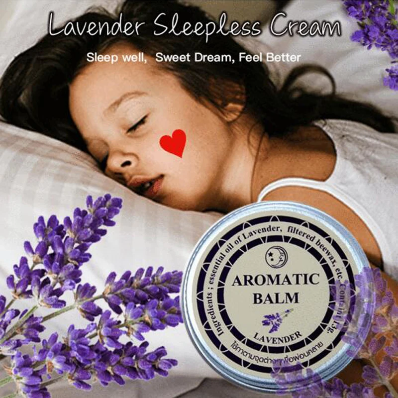 1pcs Lavender Aromatic Balm Help Sleep Soothing Sleep Cream Essential