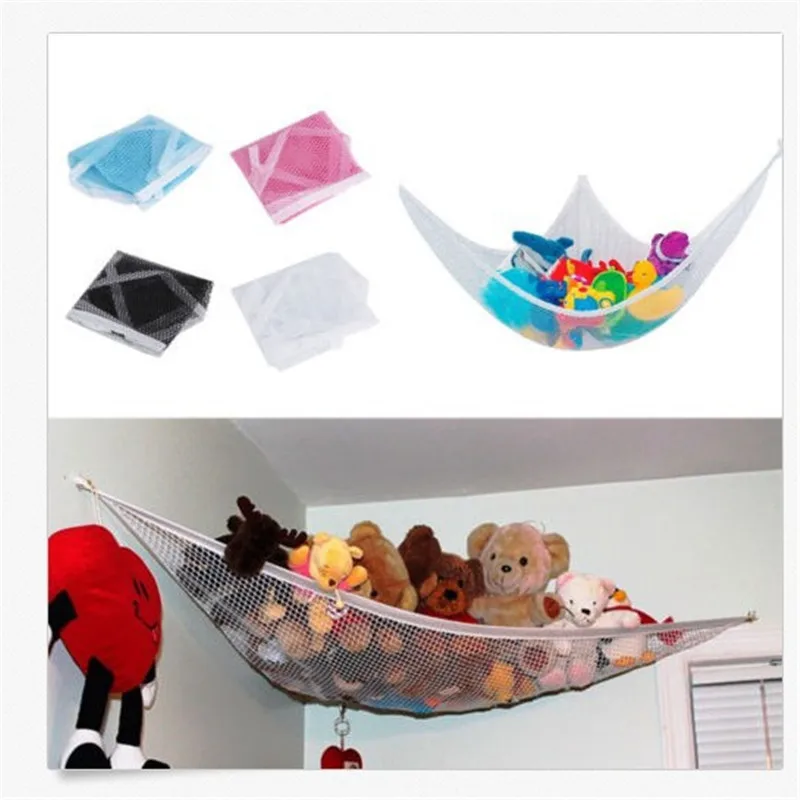 Kids' Toy Storage Hammock  Net Large Mesh Hammock Organizer  Storage Holder Baby Stuffed Animals Hammock Creative Hanging Bag