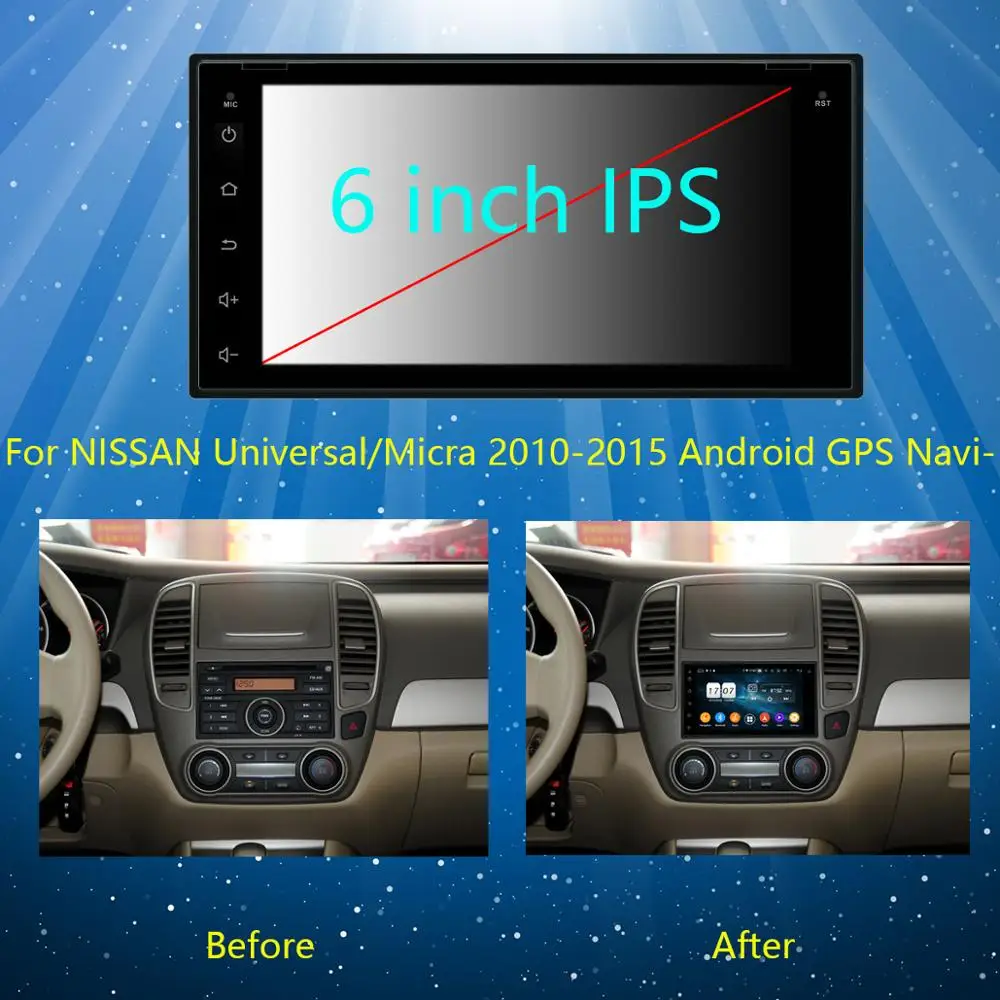 Sale 6" IPS 8Core 4G +64G Android 9.0 Universal Car DVD Radio GPS Navi For Nissan Frontier Navara Murano Trepang Micra Patrol CarPlay 2
