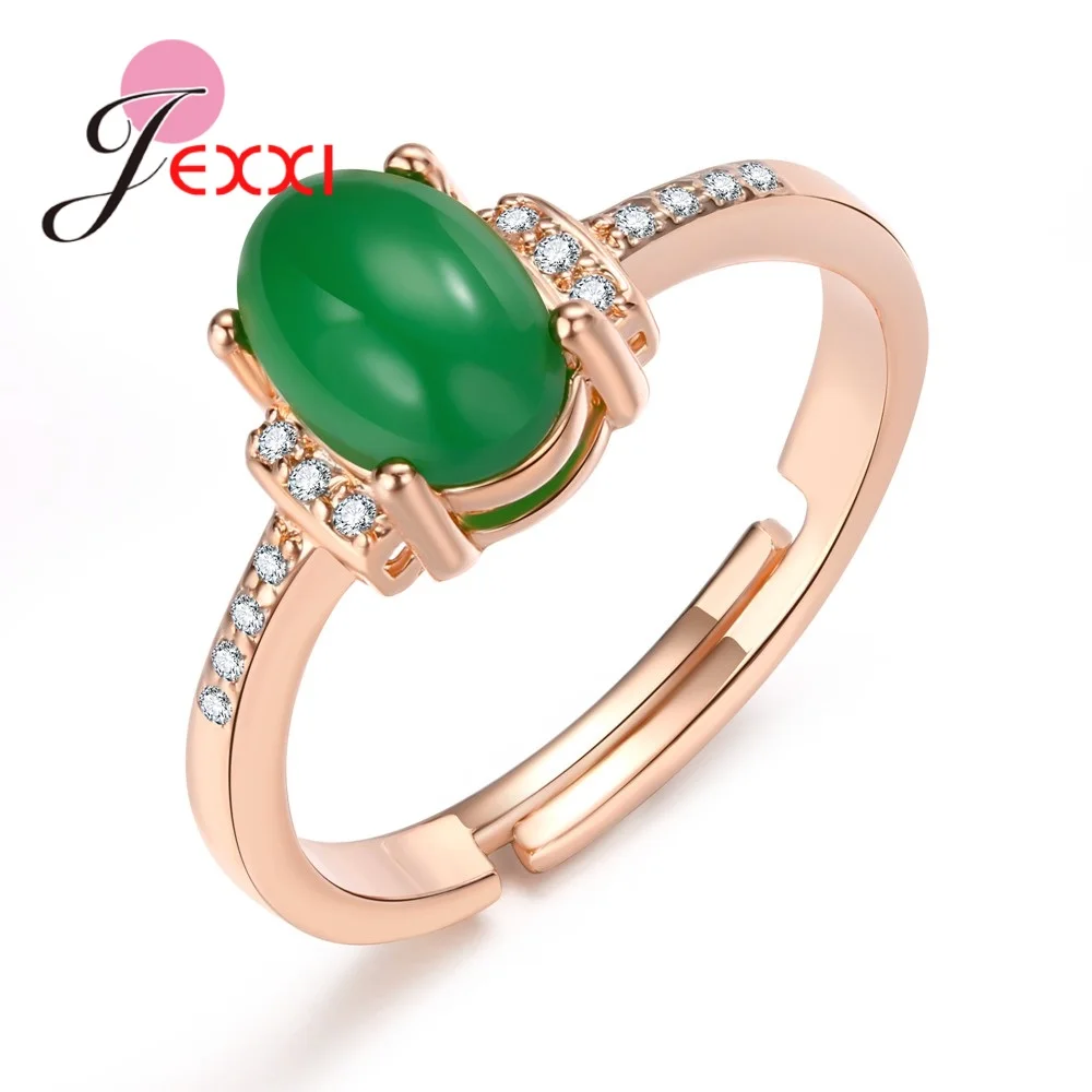 Brand Elegant Green Stone Adjustable Ring For Women With Top Quality Cubic Zircon Hot Sale Jewelry Lower Price sale | Украшения и