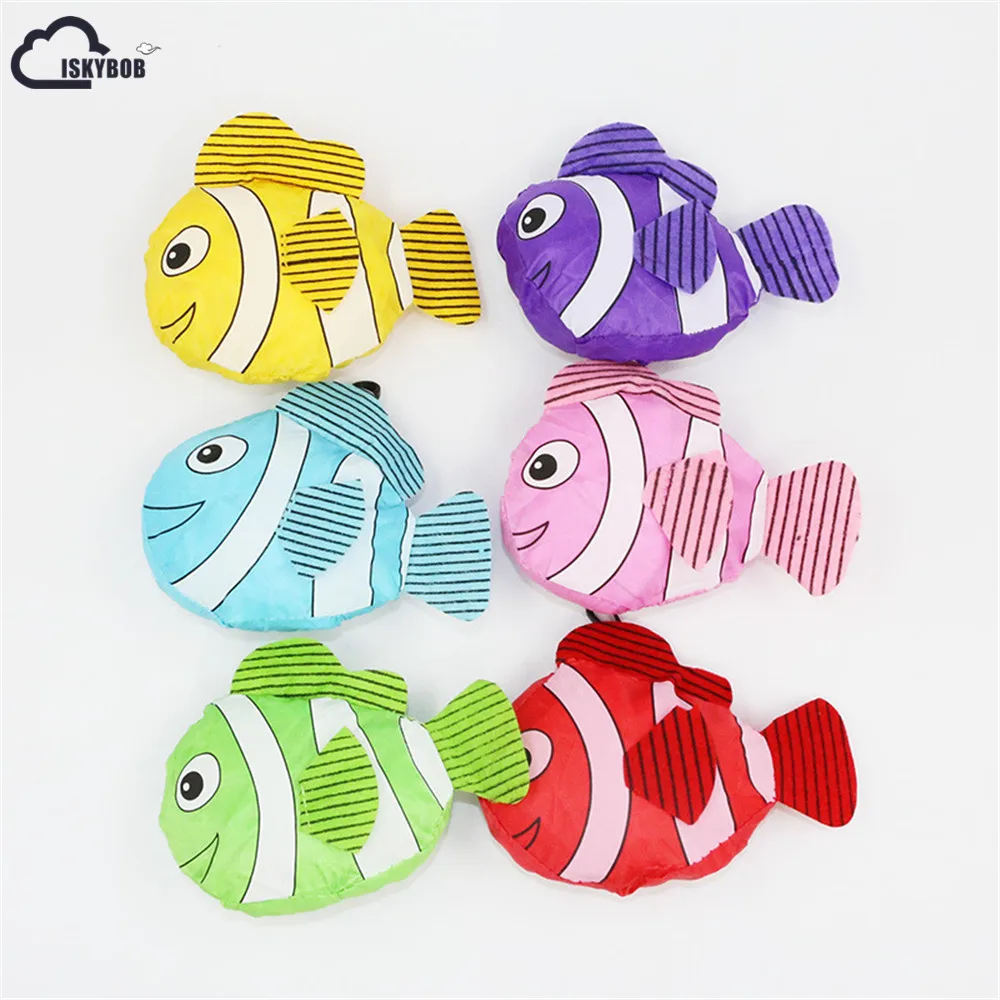 

Hot New 7 Colors Tropical Fish Foldable Eco Reusable Shopping Bags Reusable Tote Pouch Recycle Storage Handbags 38cm x58cm