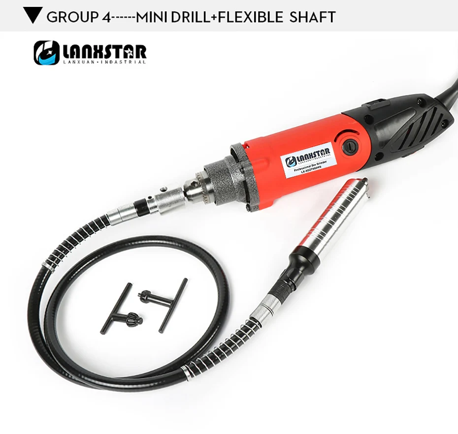 Lanxstar профессиональный электрический мини шлифовальный станок Dremel инструмент 0,6~ 6,5 мм патрон с переменной скоростью вращающийся инструмент DIY Многофункциональные электроинструменты