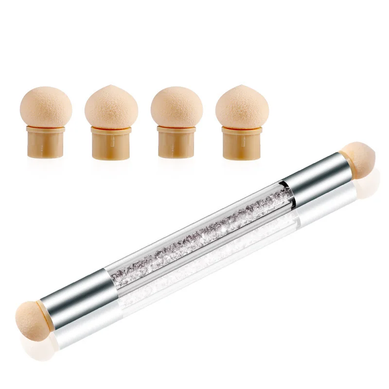 

Nail Art Glitter Powder Sponge Brush Rhinestone Gradient Painting Pen Manicure Accessory Tool Double Head