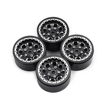 

4PCS RC Rock Crawler 1.9inch Beadlock Aluminum Wheel Hub Metal Wheel Rim for 1/10 Axial SCX10 4WD Traxxa TRX-4 D90 RC Car Model
