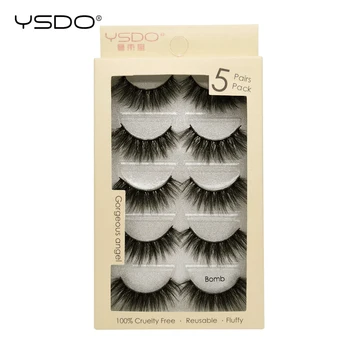 

YSDO 5 pairs 3d mink lashes long eyelashes natural lashes false eyelash fluffy lashes faux cils hand made mink eyelashes cilios