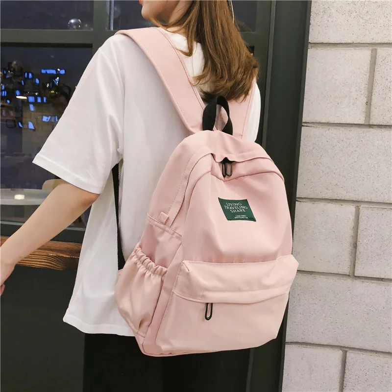 Водонепроницаемый милый розовый рюкзак для женщин, школьные сумки для девочек-подростков, нейлоновый кавайный рюкзак, Женская Роскошная Студенческая сумка, женская мода