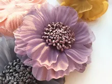 Grands patchs en dentelle et fleurs perlées de 7.5cm, appliques de couture pour vêtements