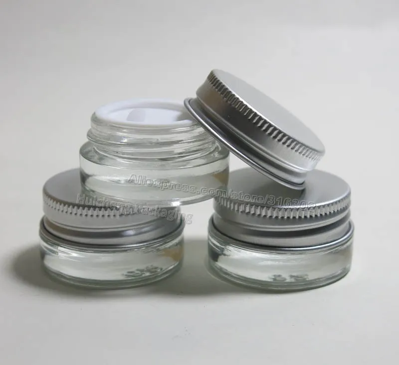 24x5 г Traval мини маленькая стеклянная банка для крема для макияжа с алюминиевой крышки косметические упаковочный контейнер для косметической продукции стеклянная банка