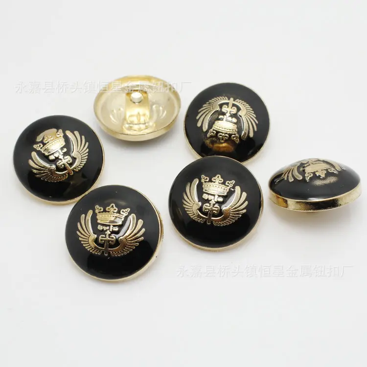 

DIY Apparel Sewing Button Alloy Metal crown drops Round 2 holes shank Suits Coat Buttons 100pc/lot