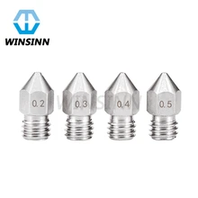 MK8 Bico de Aço Inoxidável 0.2 0.3 0.4 0.5 0.6 0.8 1.0 1.2 milímetros para Anet A8 Criatividade CR-10 CR10 Ender 3 Hotend Extrusora Impressora 3D(China)